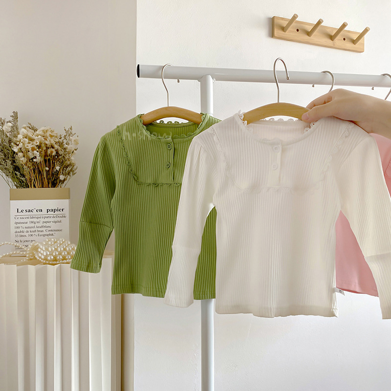 女童打底衫韓版2023新兒童t恤長袖春秋女寶寶娃娃衫內搭上衣0011