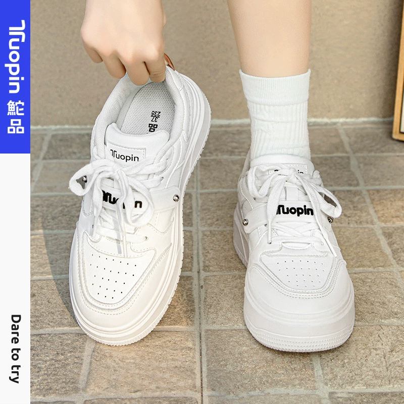 Qipin 2023 осень-зима Новые белые туфли модная универсальная повседневная женская обувь в стиле ретро на толстой подошве TP1168A