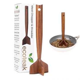 跨境厨房木质捣碎器土豆泥肉沫实木制作器餐厅多功能木质烹饪工具