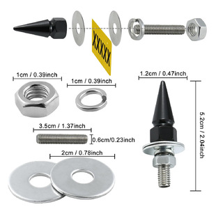 License plate universal stainless steel screw nut multi-color license plate base screw aluminum alloy license plate tip cap
