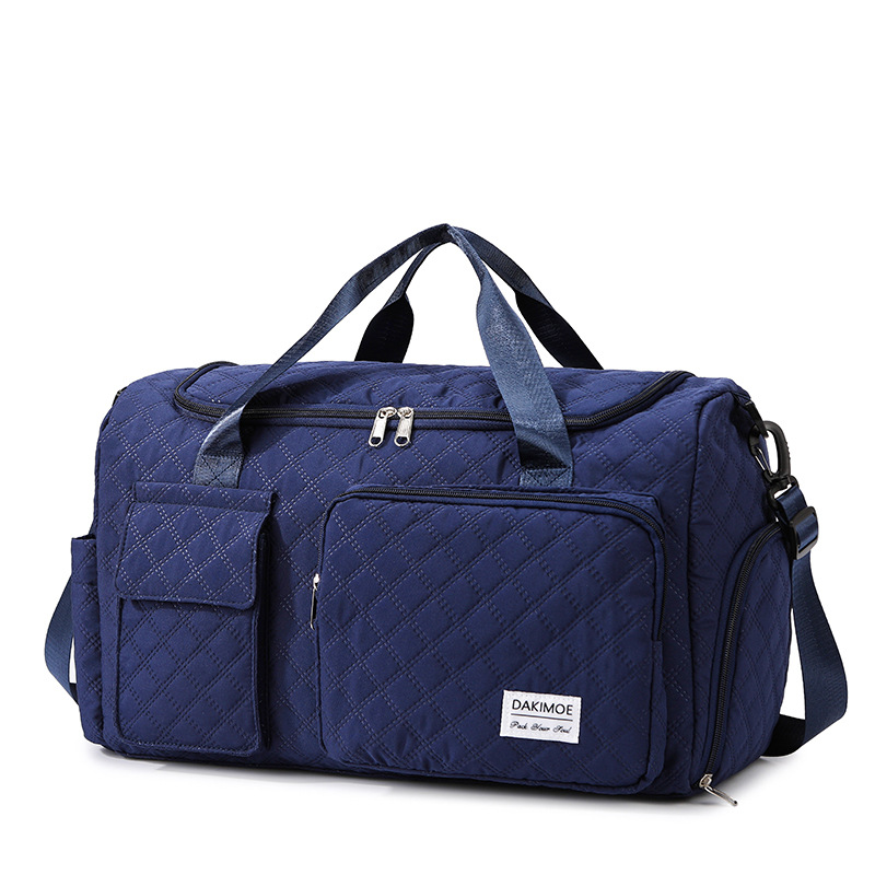 Bolsa de ejercicios de tendencia en relieve de diamante de gran capacidad de almacenamiento de zapatos separación seca y húmeda bolsa de yoga bolsa de viaje plegable