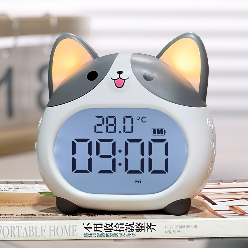 Corgi despertador inteligente para estudiantes dormitorios de secundaria secundaria para levantar artefactos mágicos cargar lindos dibujos animados reloj electrónico infantil