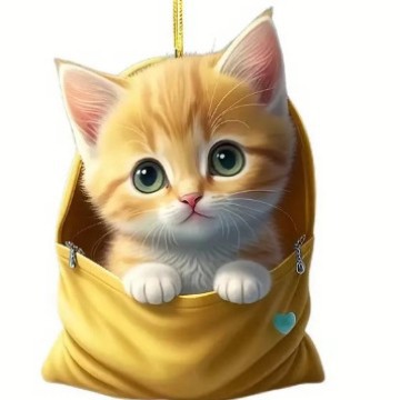 Estilo explosivo transfronterizo lindo estilo bolsillo gatito mochila colgante de coche colgante de Navidad decoración colgante