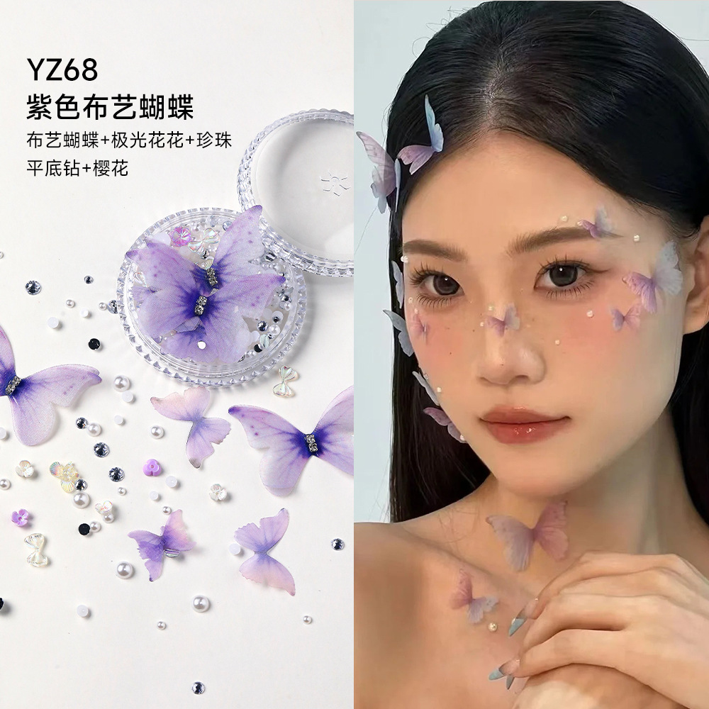 Decoraciones faciales maquillaje de ojos de novia maquillaje de escenario para niños pegatinas especiales cara lentejuelas lágrima diamante mariposa perla al por mayor