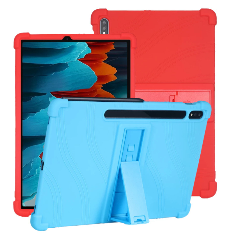 For Samsung Galaxy Tab S8 Tablet Protective Shell S8plus Edge Bracket Drop-resistant Silicone Protective Cover