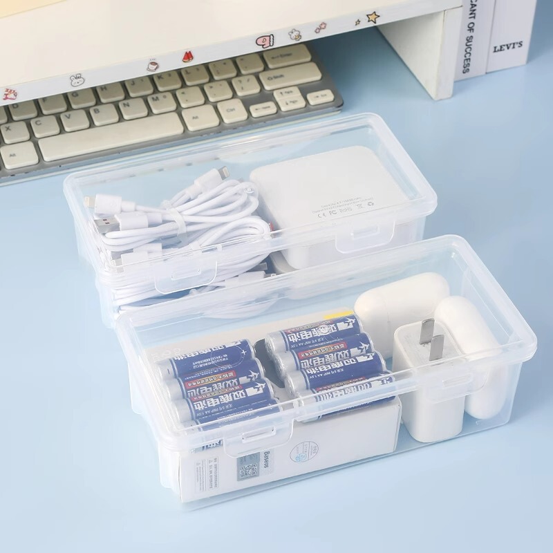 充電器収納ボックスデスクトップ透明ポータブル整理ボックスデータラインハードディスクリモコンヘッドフォン収納ボックス|undefined