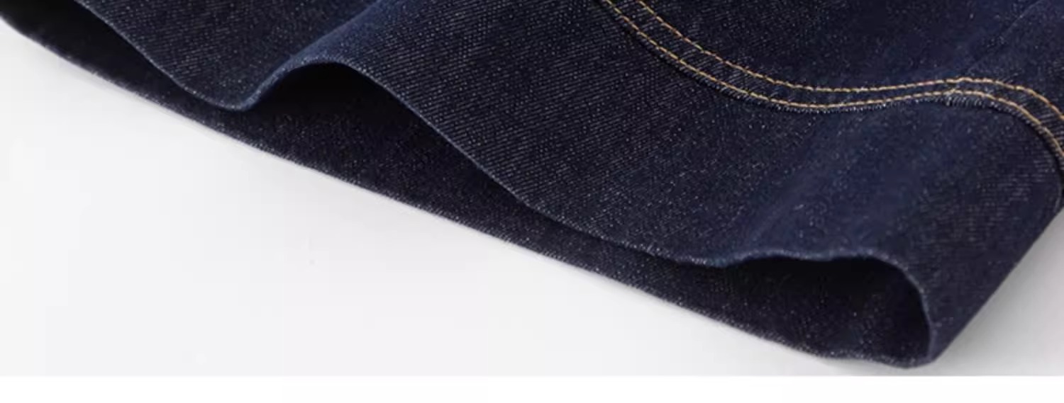 Quần short denim nữ dáng rộng ống suông mùa hè — Xanh denim chi tiết 8