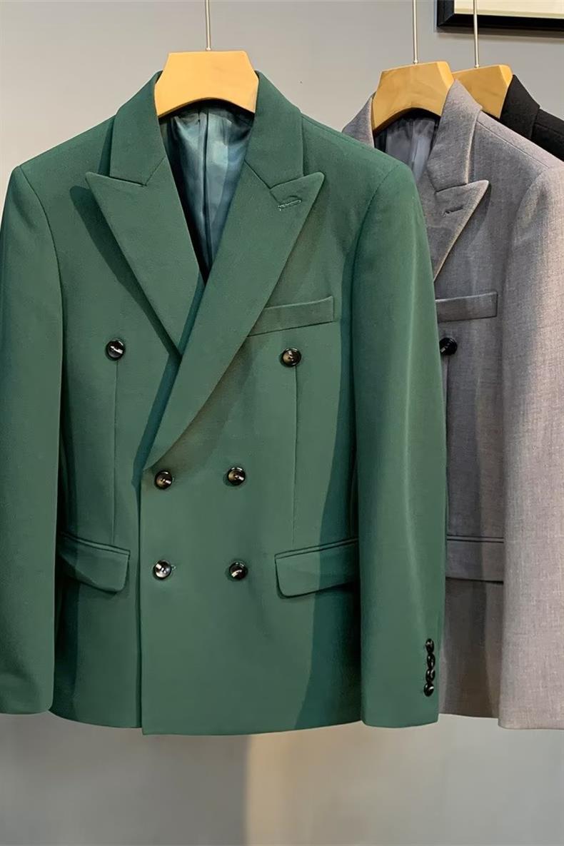 Blazer uomo doppio petto slim fit giacca elegante da uomo_voghion.com