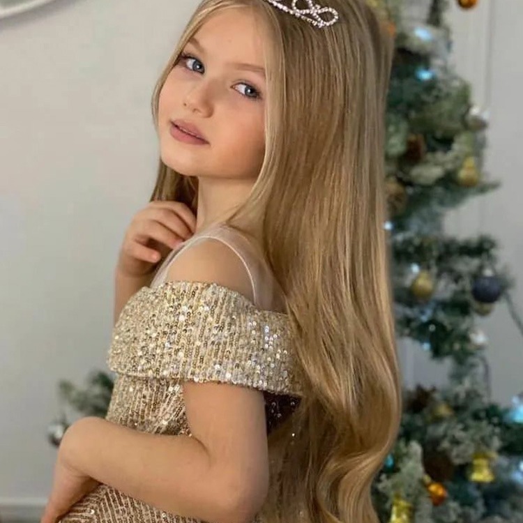 Mother & Kids Children's Sequined Tutu Skirt Off-Shoulder Princess Dress Catwalk Performance Outfit Flower Girl Hostess Birthday Dress_voghion.com