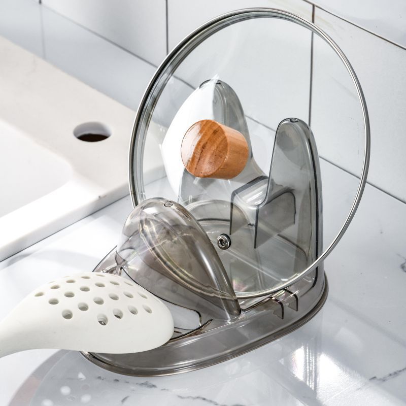 Light luxury transparent pot cover rack kitchen table storage rack household spatula soup spoon widened and deepened cutting board storage rack