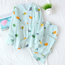 春夏季月子服大码薄款孕妇睡衣纯棉纱布产后哺乳衣休闲家居服套装