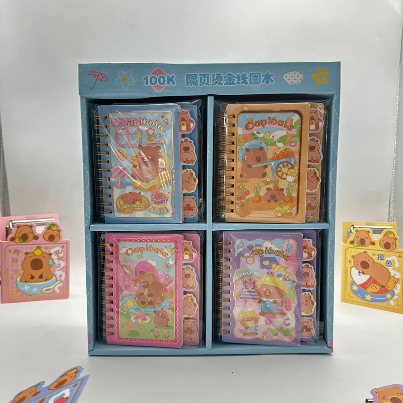 新款浪浪山小妖怪文创隔页100K烫金手账线圈本学生便携口袋小本子|undefined