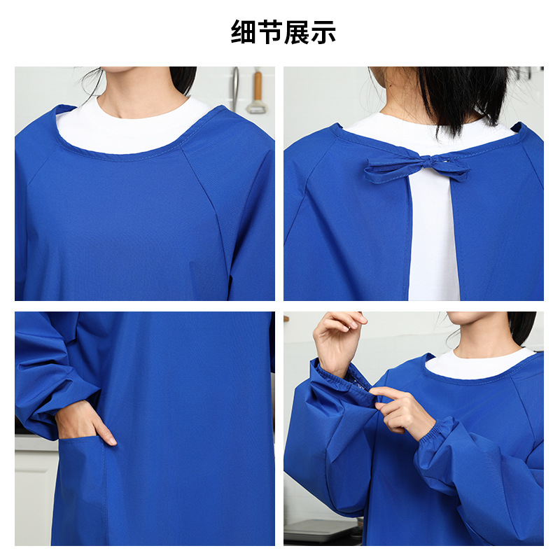 Impermeable a prueba de agua, aceite resistente a ácidos y álcalis, delantal de manga larga, ropa de trabajo para hombres y mujeres, ropa de cocina, delantal de herramientas