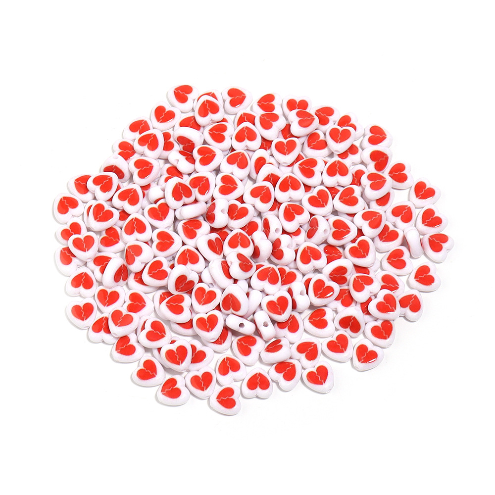 Hole 1~1.9mm Hole Size 100 PCS/Package 8mm Hole 1~1.9mm Arylic Heart Shape DIY Jewelry Accessories Beads