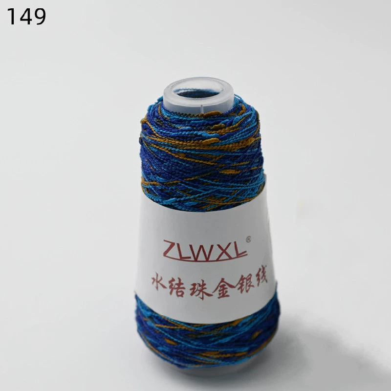 Woven silk threads handmade, 50 gram, gold and silver