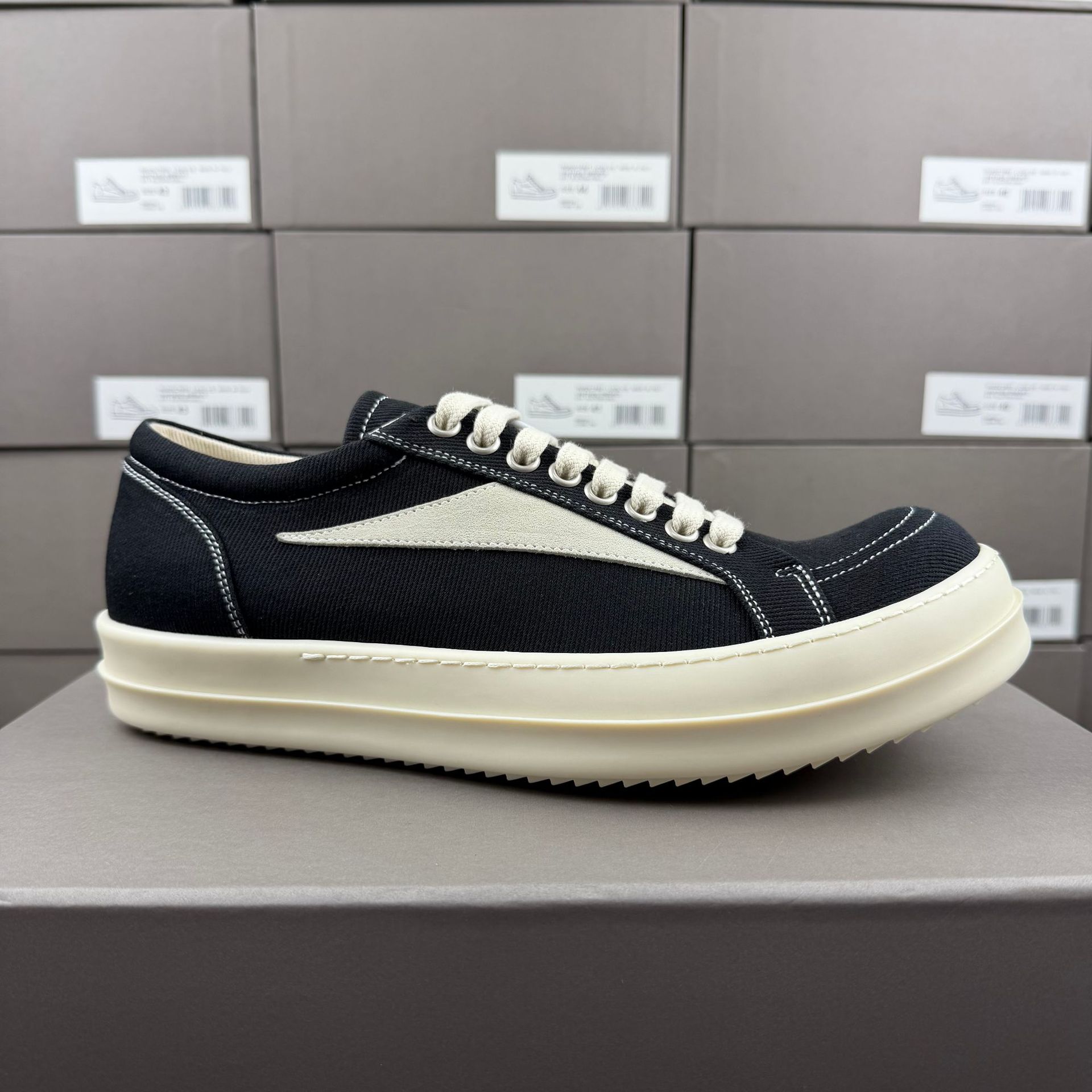 Ro Classic Small Triangle Sports Casual Shoes Canvas Milk-Colored Sole High-End Men's and Women's Sports Shoes High Street Trendy Fashion Style