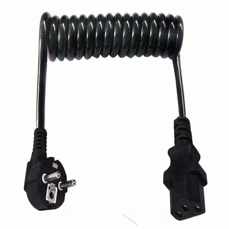 供应美规2插线电源线各种点烟器中间弹簧线伸缩螺旋线弹弓线