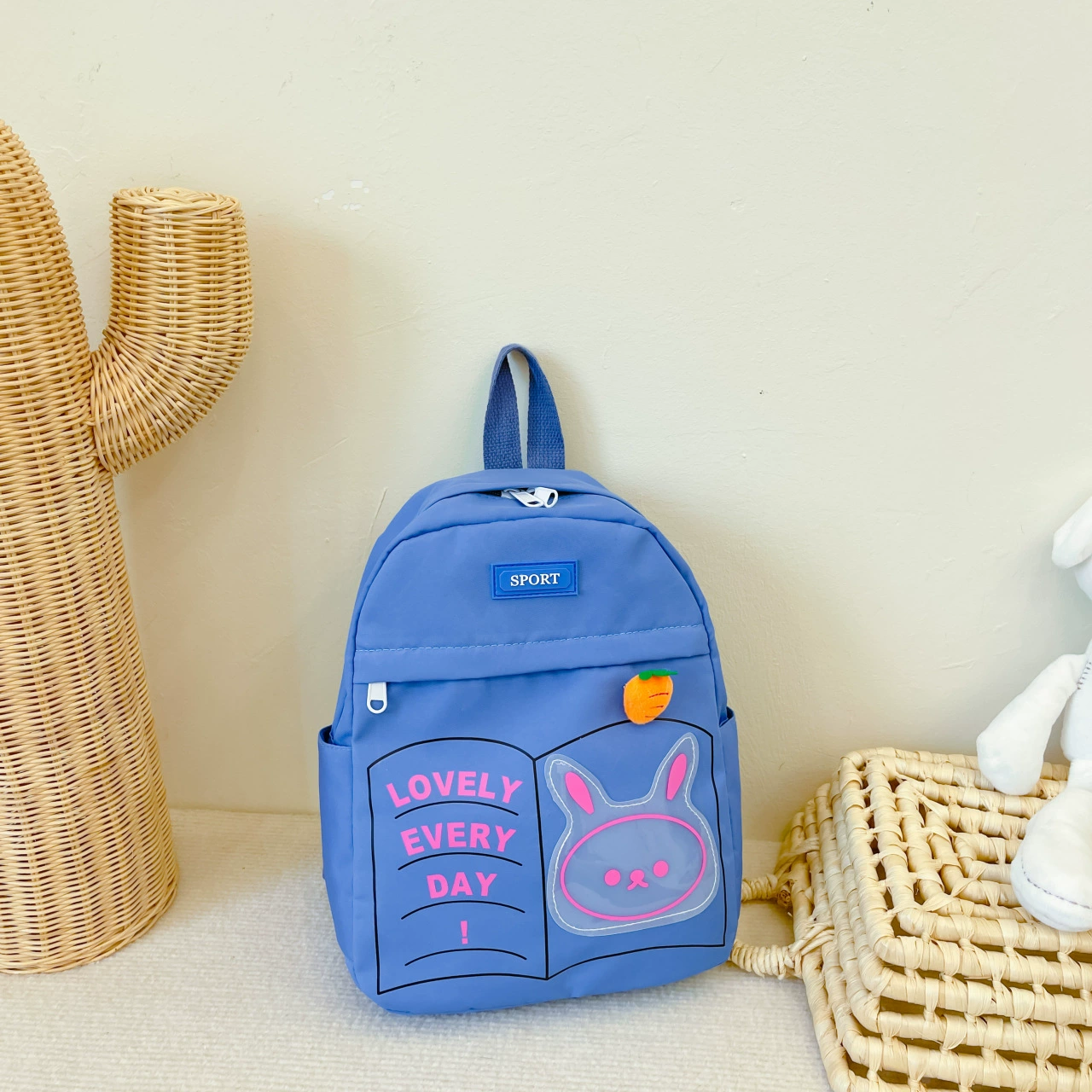 Backpack for kindergarten for men and women, capacious bag, rabbit