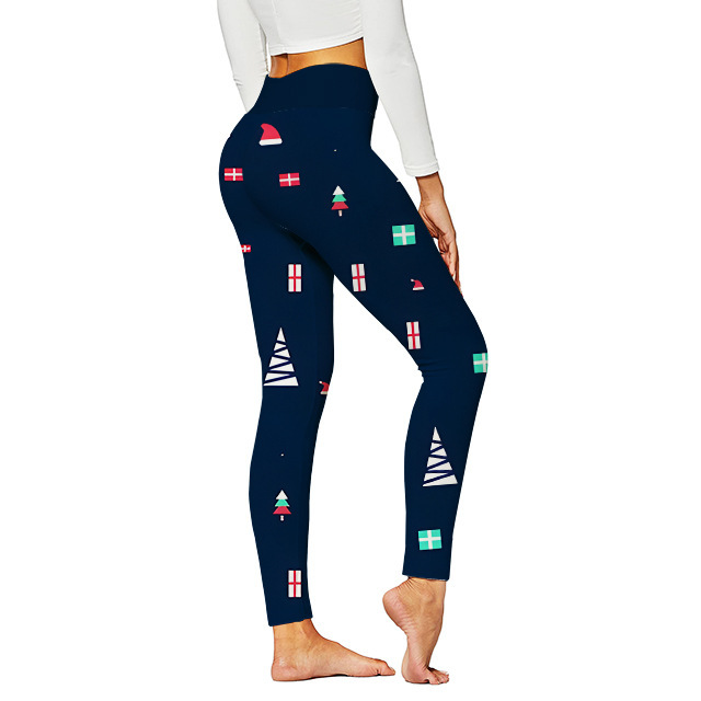 Pantalones de yoga Navidad patrón casual digital Europa y América yoga 3d leggings deportivos 2024 pantalones ajustados nuevo estampado