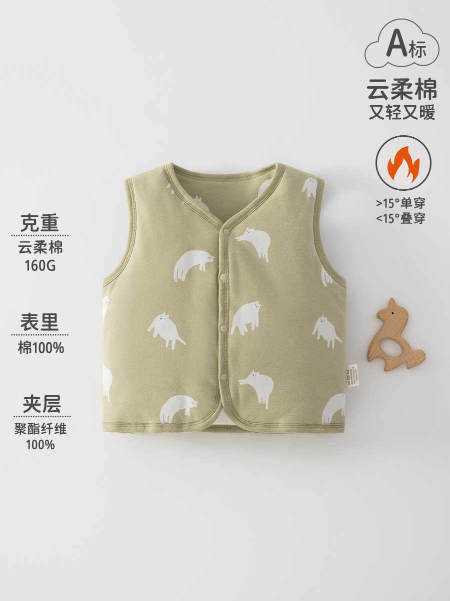 Baby chaleco de invierno para bebés de hembra y mujer, chaleco de hombro de algodón grueso para bebés de clase A, chaleco de invierno para niños calientes