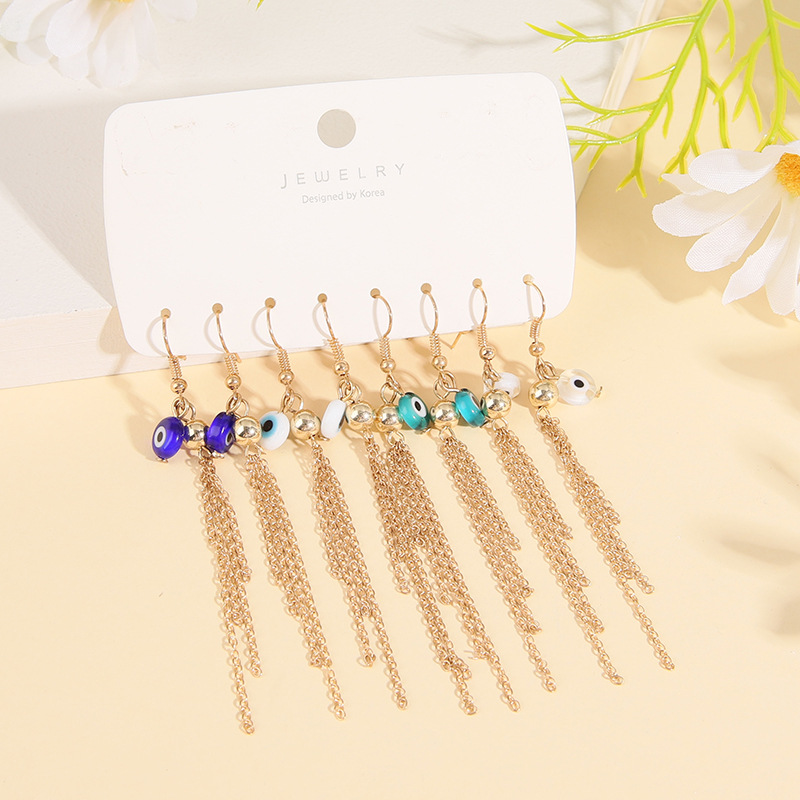 INS Style Devilu0027S Eye Alloy Irregular Plating Womenu0027S Drop Earrings 4 Pairs