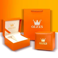 Оптовая продажа оранжевой коробки для часов OLEVS подходит для внутренних продаж, большая количество и стабильность, поддерживает изменение логотипа