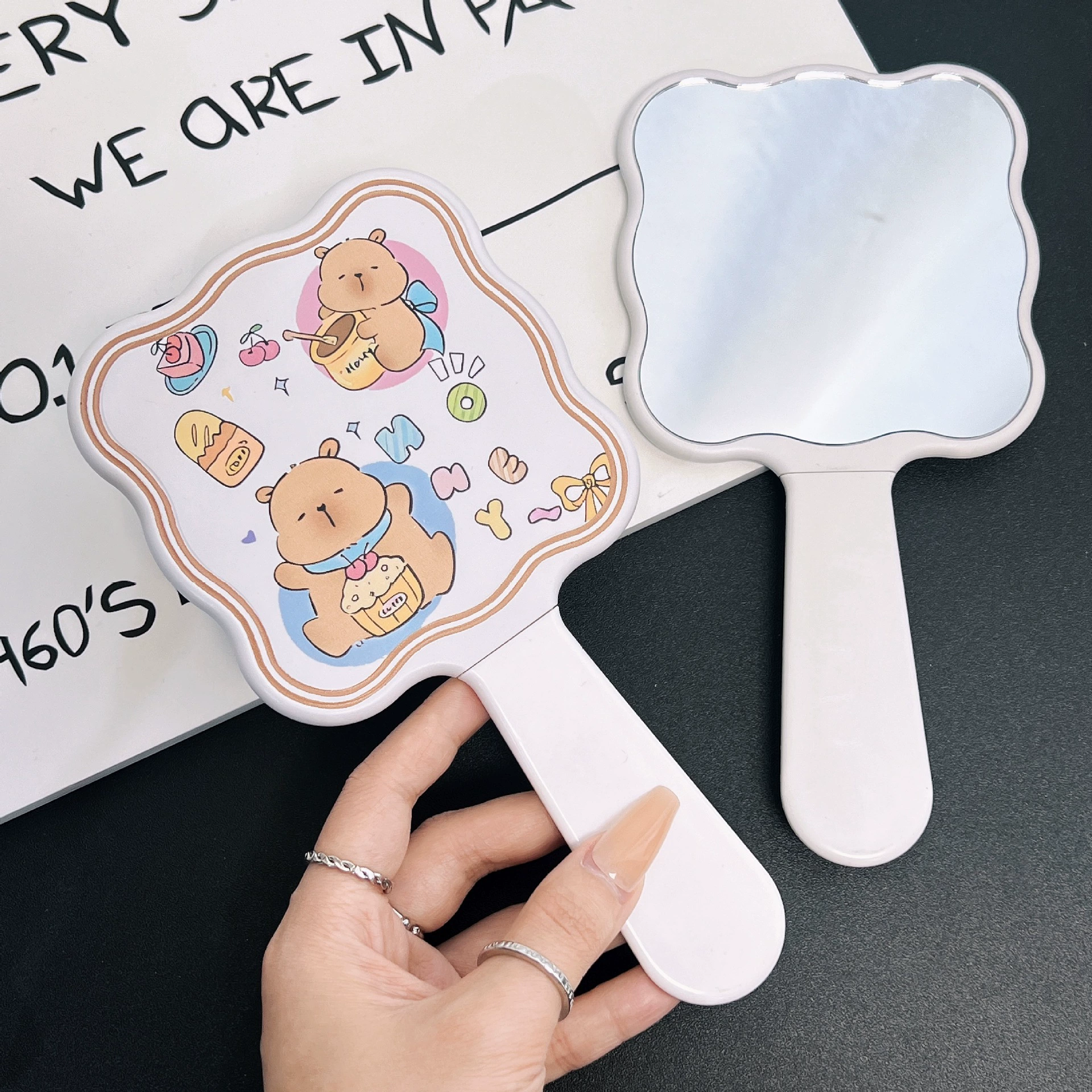 Торт кард ручка зеркало с расческой Премиум удобный макияж зеркало девушка сердце маленькое зеркало ручной макияж зеркало