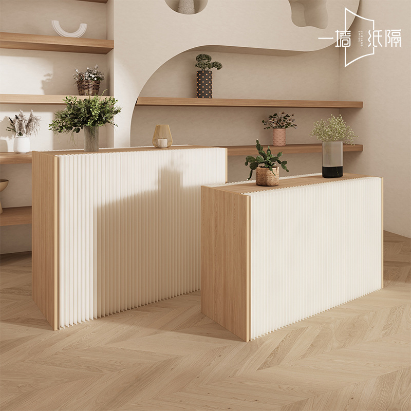 Estand de exhibición de barra larga estante de almacenamiento multifuncional estante de exhibición de arte de papel sin instalación gabinete de exhibición de almacenamiento plegable