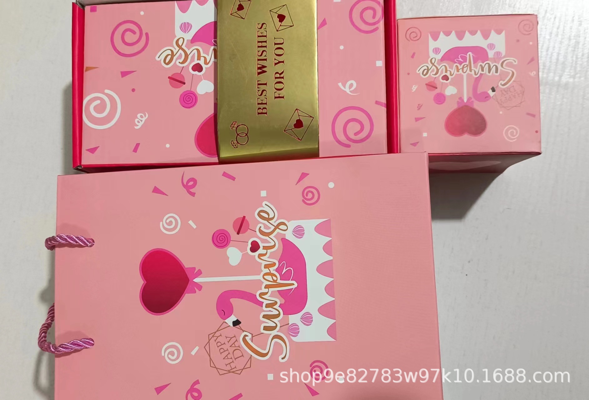 플라밍고 최고의 소원, 바운스 박스 10개 + 선물 상자 + 선물 가방