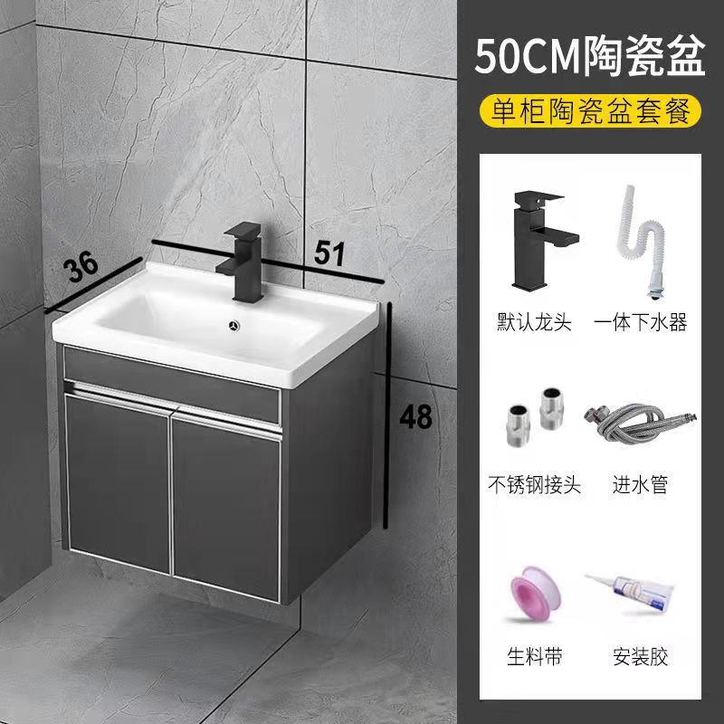 304 gabinete de baño de acero inoxidable combinación inteligente gabinete del espejo lavabo cuenca de cerámica roca Placa Cuenca estilo moderno lujo simple luz