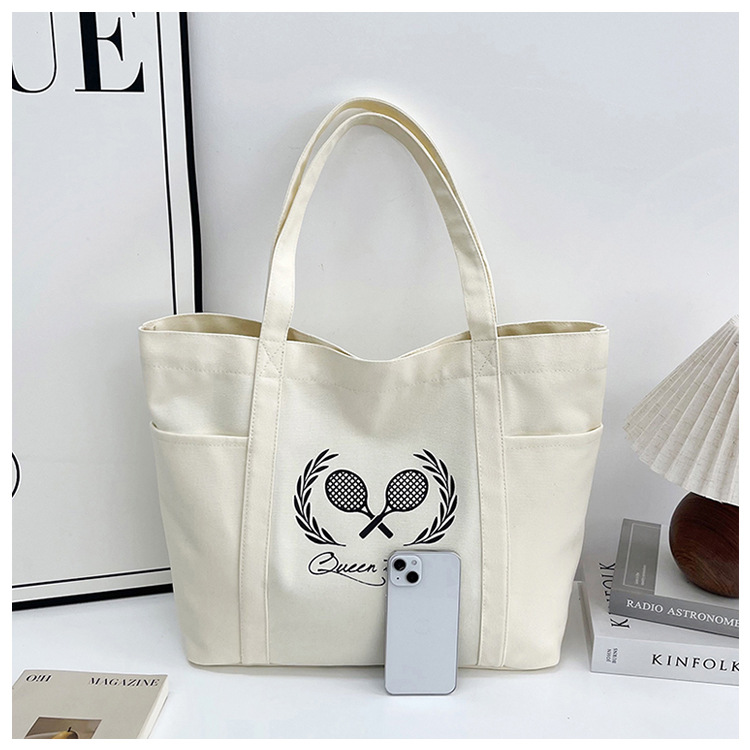 A new best-selling large-capacity casual canvas bag, a Korean-style fashionable and simple canvas bag for commuting to school undefined