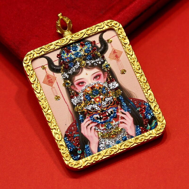 手绘彩金唐卡卡芯画芯金色嘎乌盒扎基拉姆前世今生厂家批发|undefined