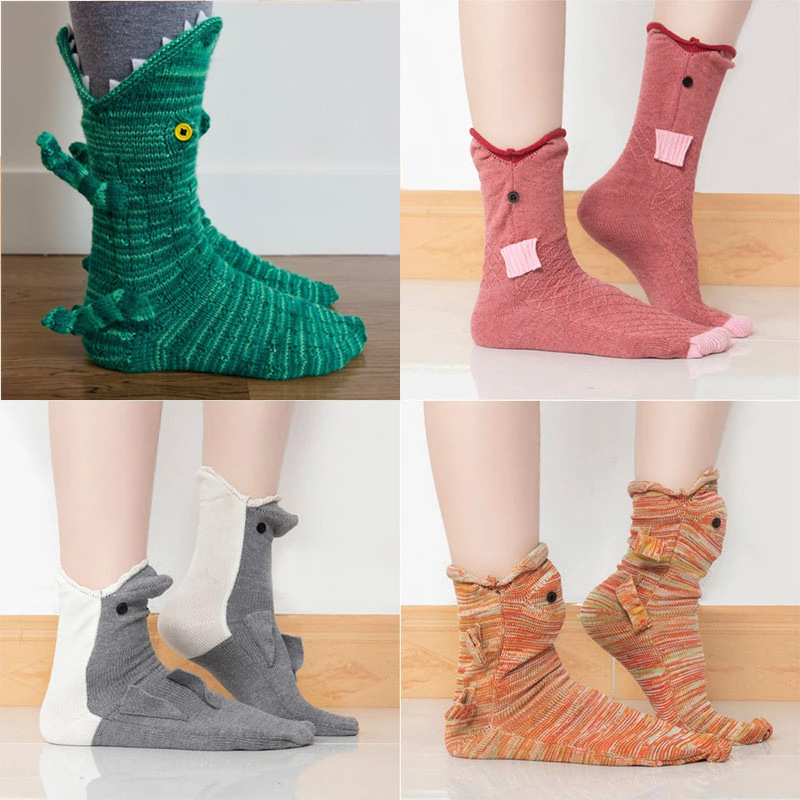 Cross-border hot selling crocodile socks Knit Crocodile Socks carp…