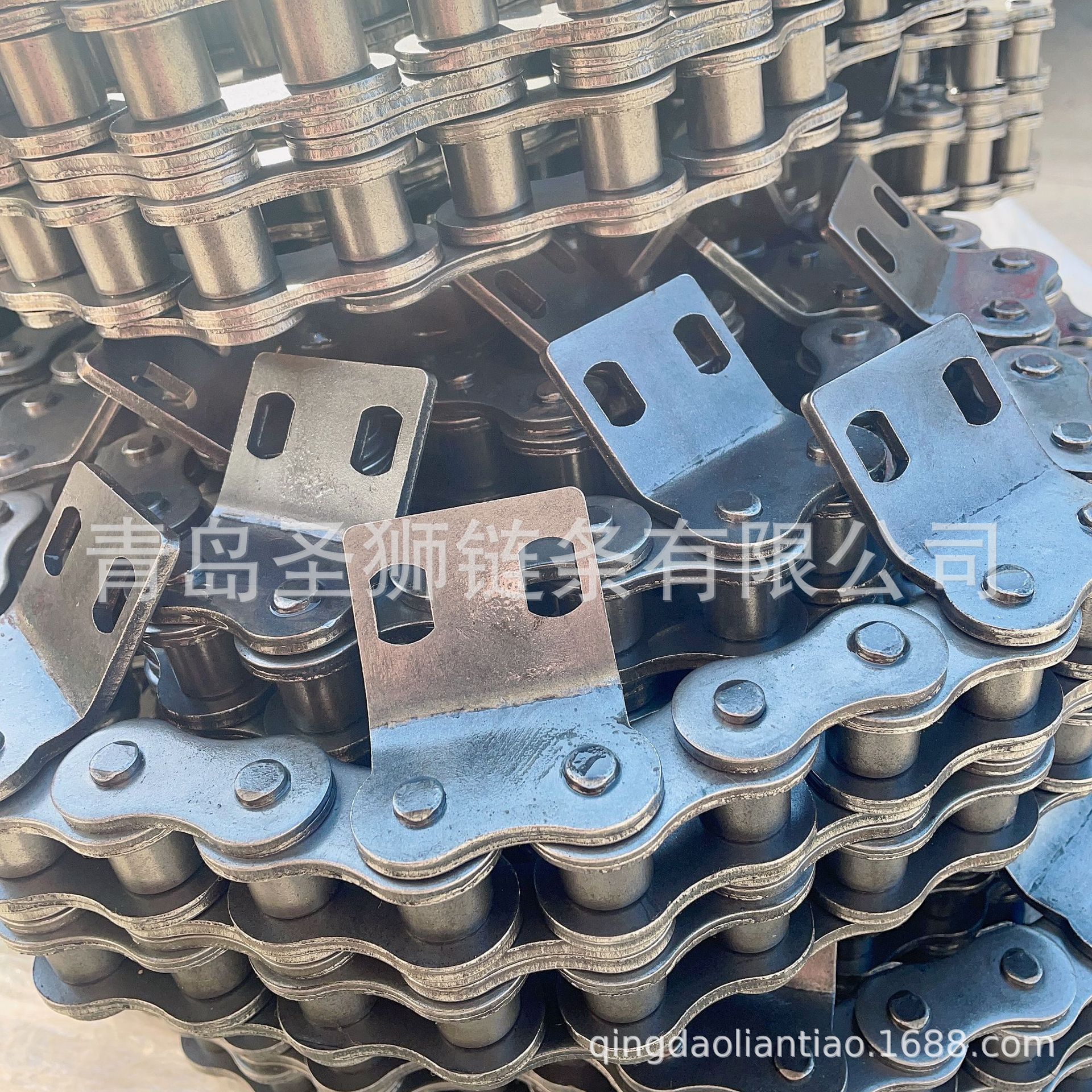 烟草机专用输送链20AH双排带附板输送链高扭矩传送链P50P76.2P100