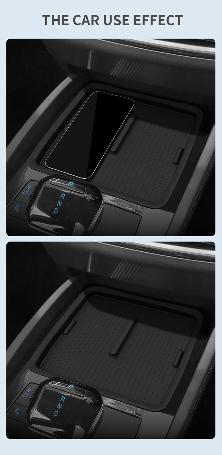 Suitable for 24 Byd M6 Central Control Wireless Charging Silicone Anti-Slip Mat Car Protection Car Supplies Modification Accessories