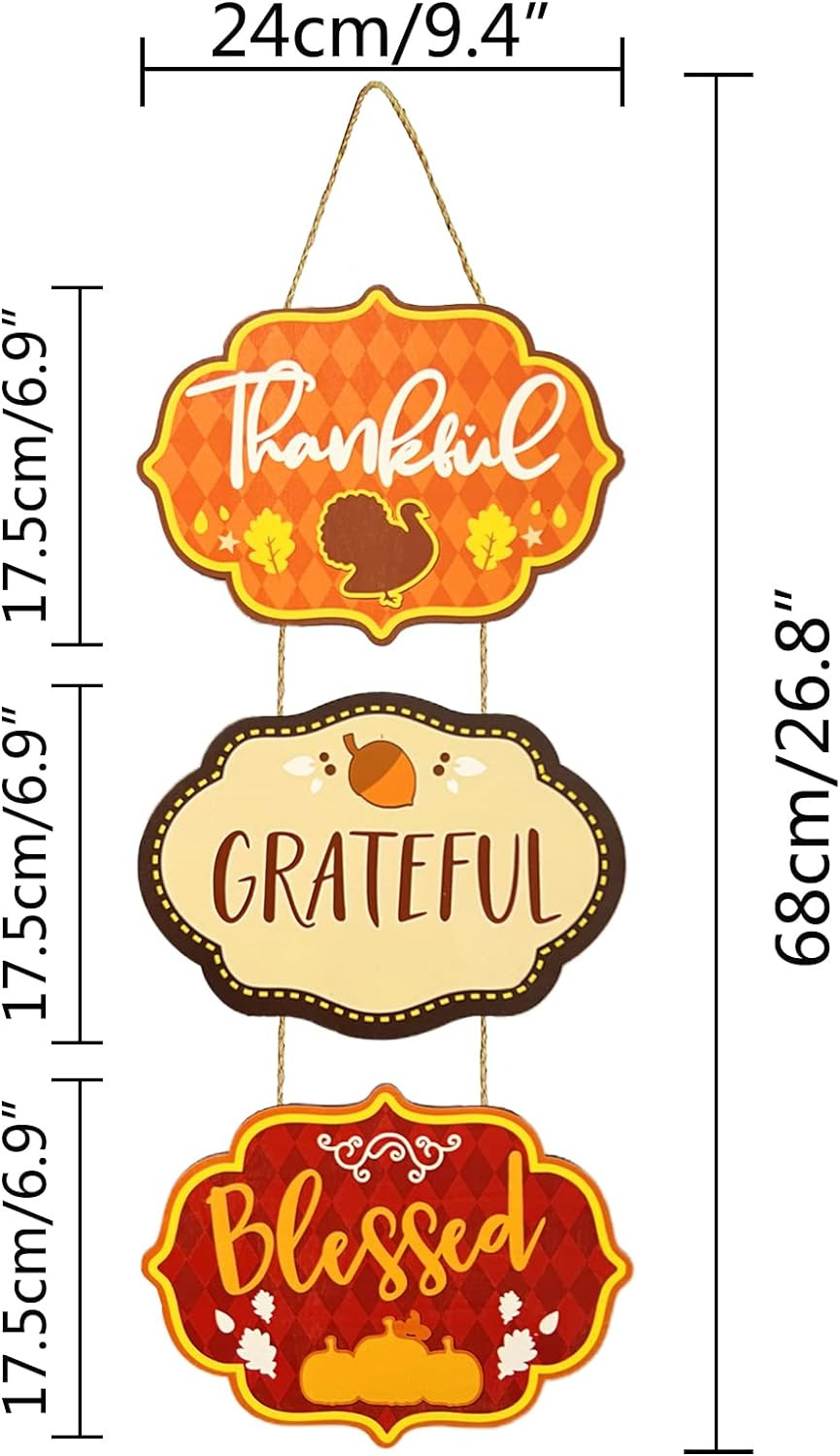 Tema de Acción de Gracias transfronteriza decoración de la puerta del patio listado THANKGIVEGRATEFUL BLE