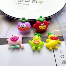 新款大嘴丑娃水果树脂配件奶油胶diy手机壳发夹头绳饰品美容材料