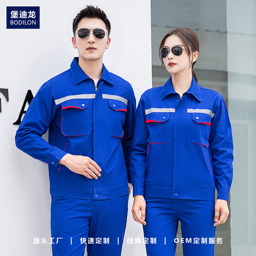 Winter Cotton Long-Sleeve Workwear Set Electric Welding Suit Protective Gear with Reflective Strips Anti-Static Motor Repair Electrician Workshop Uniform