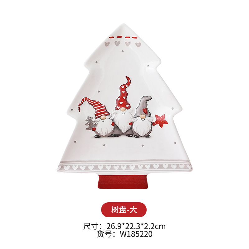 Nordic Santa Claus Tazón plato vajilla traje de alivio ensalada de arroz tazón de cerámica occidental plato plano taza tetera