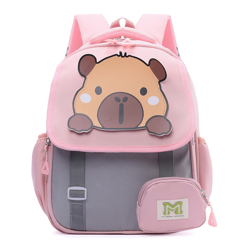 Mochila infantil Capibara caricatura lindas niñas mochila preescolar mochila para niños