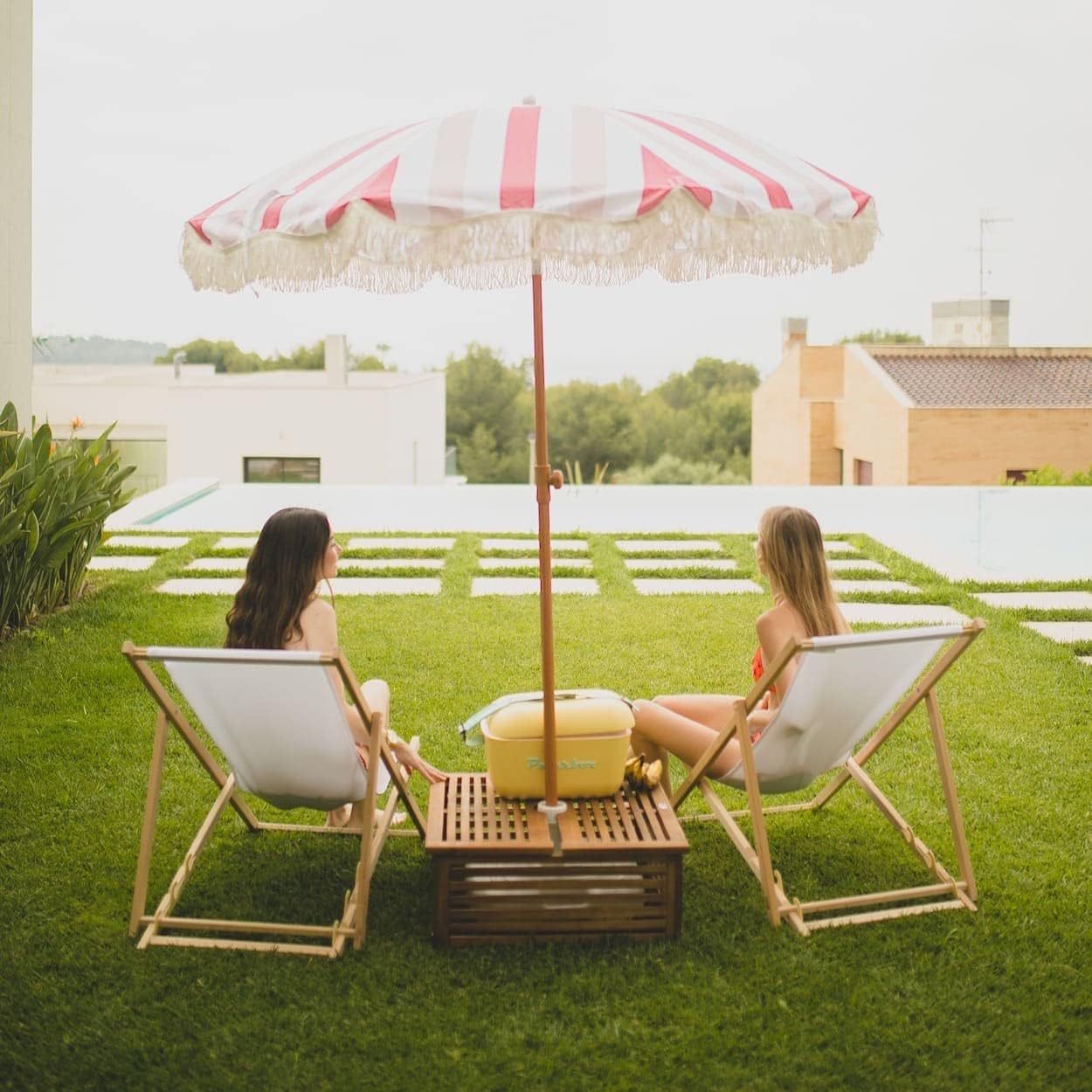 Paraguas de playa con flecos de algodón de Amazon transfronterizo con paraguas de jardín al aire libre con paraguas de madera de encaje en stock