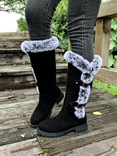 L 30066 Thick Plush Rabbit Fur Snow Boots ��ëѩ��ѥ �羳��