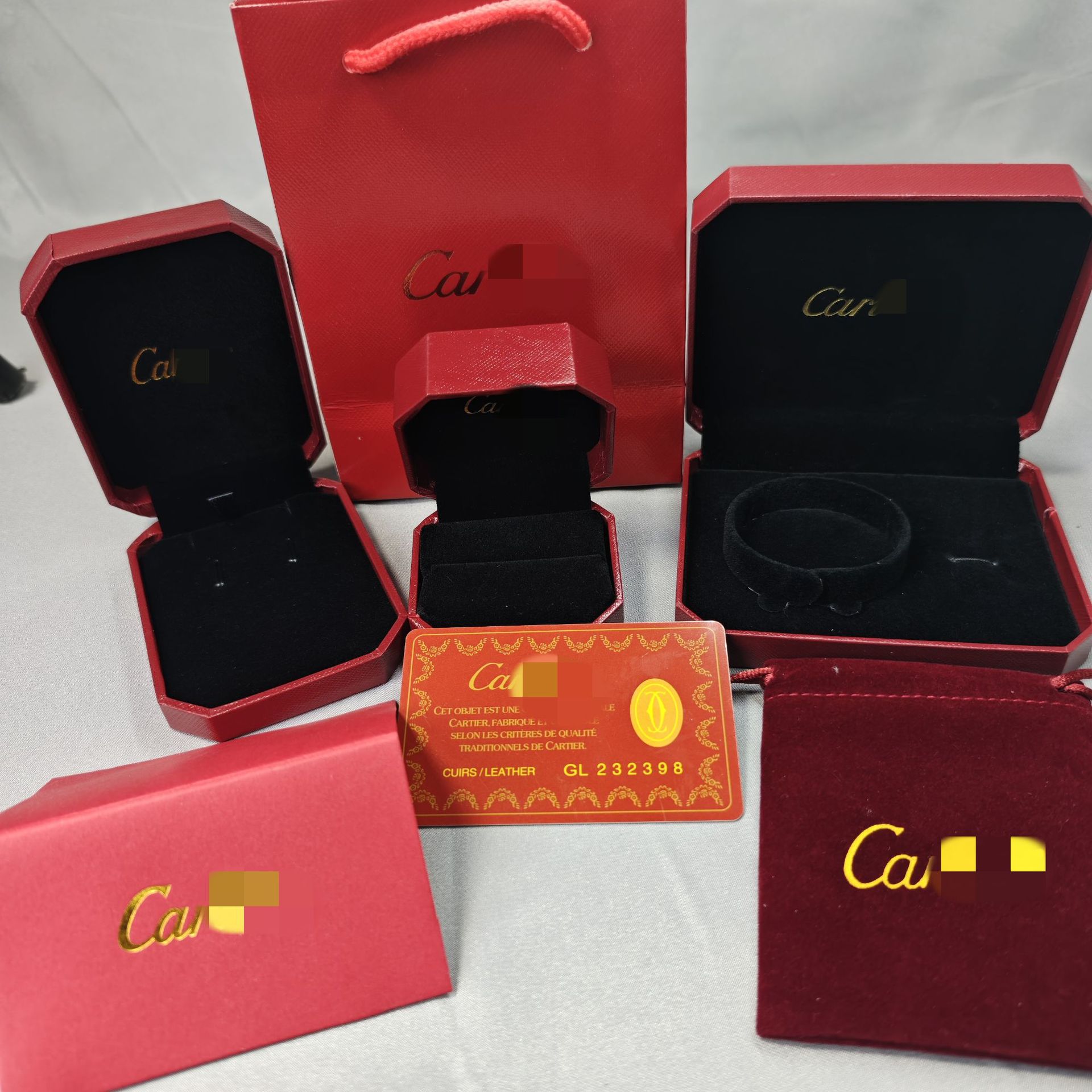 卡家项链包装盒红色八角戒指手镯首饰收纳盒卡家套装盒厂家直销