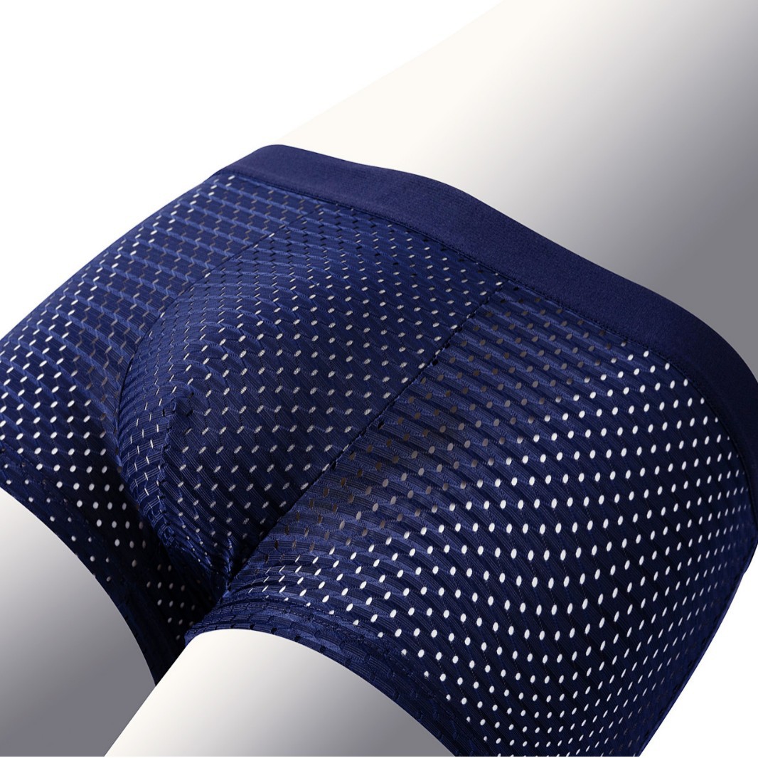 Ropa interior de malla fresca de los hombres de malla de seda de hielo de los hombres pantalones cortos de boxeador de la fábrica de suministro transfronterizo de entrega al por mayor