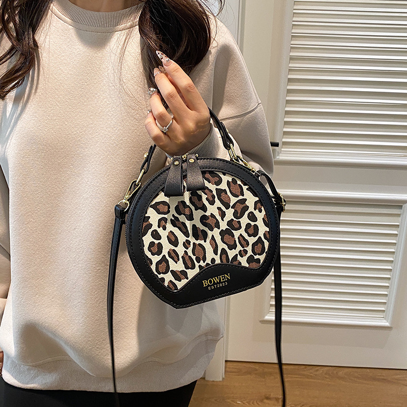 Women's 2024 popular niche fashion plaid crossbody texture handheld small round bag_voghion.com