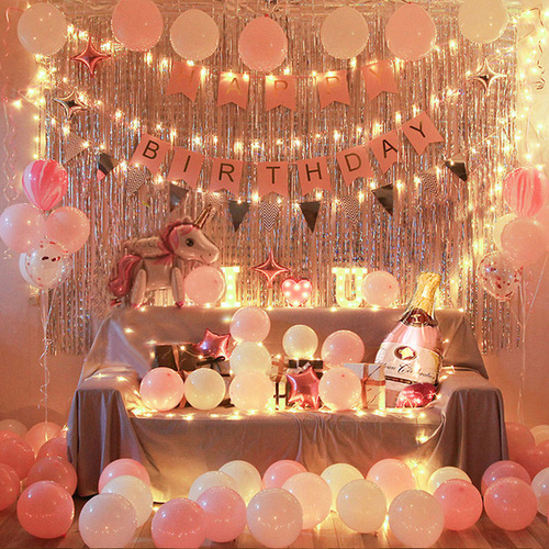 ins wind balloon set birthday decoration party decoration background wall kids indoor friends birthday surprise cross-border