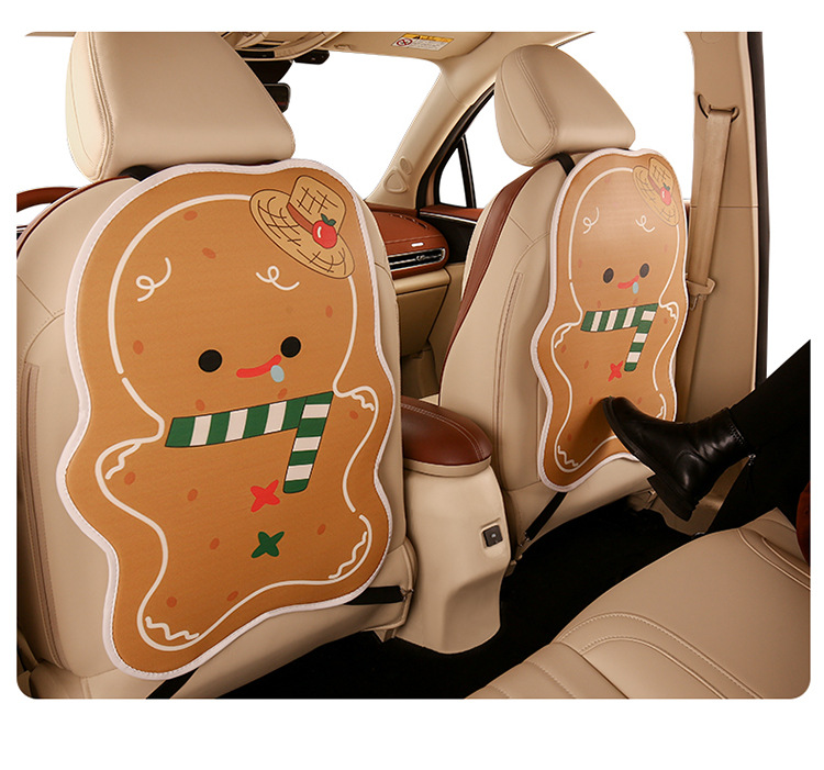 Gingerbread Man Anti-Kick Pad for Car Back Seat, Anti-Kick and Anti-Dirt Pad for Children, Universal Seat Protector for Car Interior