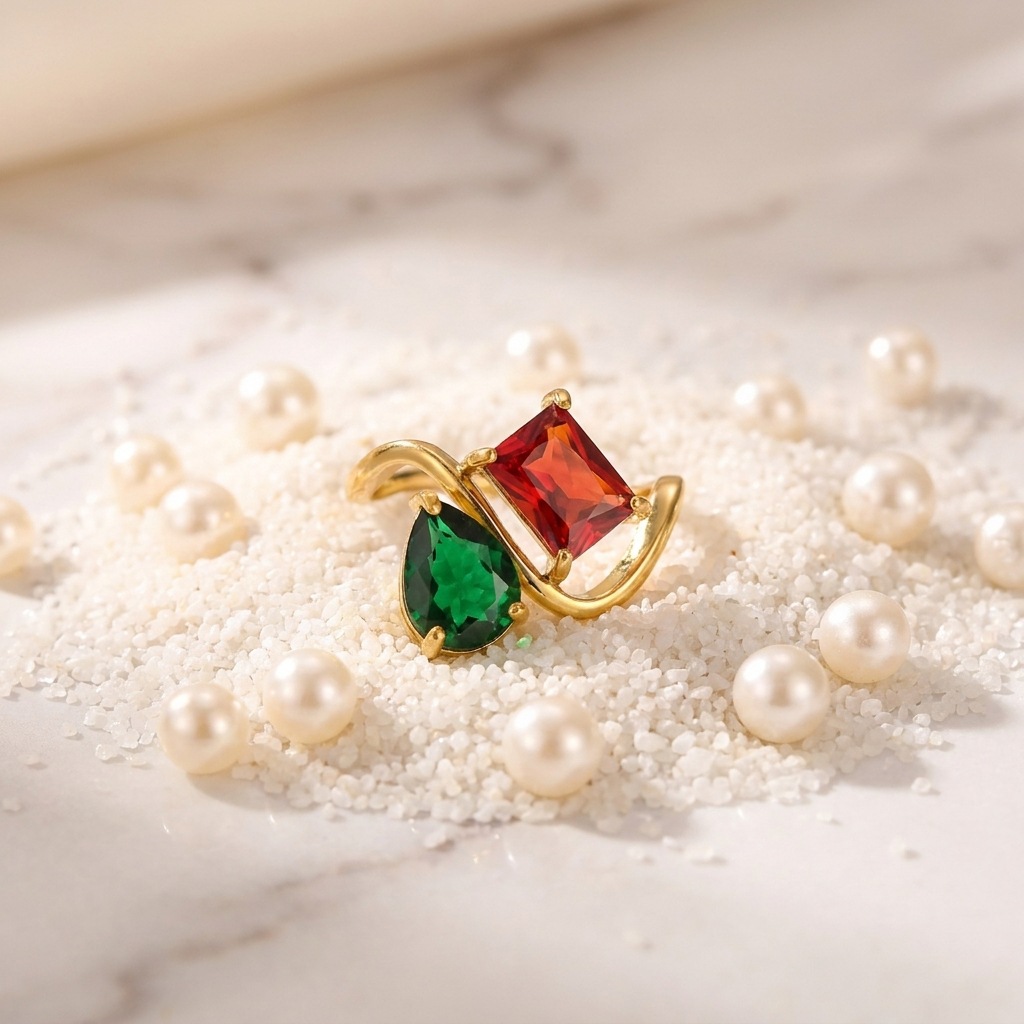 12 Birthstone Ring Replaceable Colored Gemstone Ring Luxury Titanium Steel Gold Plated Ring Women