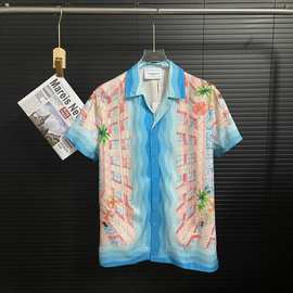 潮牌欧美 CA夏季男士短袖衬衫夏威夷花衬衣3d数码印花跨境外贸