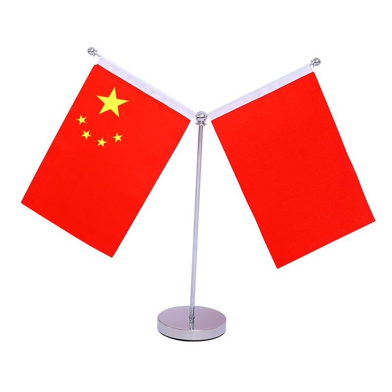 Manufacturer custom logo table flag printing crystal Y -shaped desk…